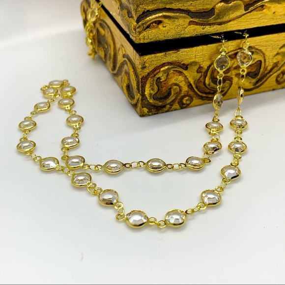 Clear Glass Rosary Chain Necklace - Picture 4 of 8